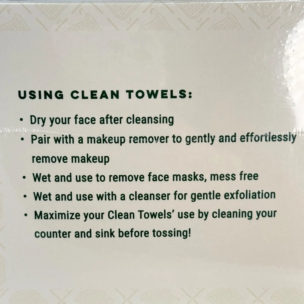 Clean Skin Club Bamboo Viscose Ultra Soft BioBased Face Towel 1Pkg XL 50 Ct.